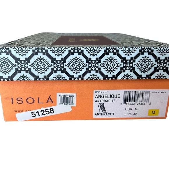 Isola "Angelique" Leather Metallic Zip Front Caged Sandal Size 10 Includes Box - Picture 7 of 10